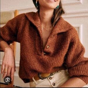 NWOT Sezane Mickey Sweater - S - Mahogany